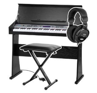 Funkey DP 61 II Digitalpiano mit Stnder, Kopfhrer und Sitzbank (61 Keyboard Tasten, 128 verschiedene Sounds, 128 Rhythmen, 12 Demo Songs, Begleitautomatik, Record Funktion): Musikinstrumente