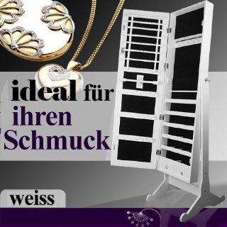 Q3 MOJO SCHMUCKSCHRANK BIJOUX SPIEGELSCHRANK SCHMUCKSCHATULLE AUFBEWAHRUNG SCHMUCK STANDSPIEGEL SCHMUCKKASTEN SCHRANK FR RING RINGE KETTE ARMBAND HALSKETTE: Küche & Haushalt