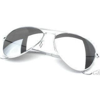 Klassische Pilotenbrille verspiegelt, silber: Bekleidung