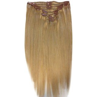 Echthaar Haarverlangerung, 60 cm, Goldblond (16), Clip In Extensions. Hochwertige Remy Haare! 120 g fur einen Kopf: Drogerie & Körperpflege