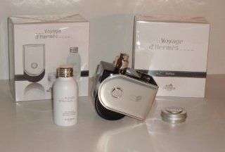 Hermes Voyage d'Hermes Geschenkset 100 ml Eau de Parfum Spray + 30 ml Duschgel + 10 ml Balm face and Body: Drogerie & Körperpflege