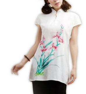 100% Handgemachte Leinen Baumwolle Bluse Oberhemden   Orientalische Chinesische Handgemalte Kunst # 112   FREIE FRACHT: Bekleidung