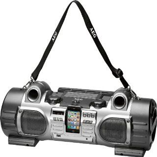 AEG SRP 4343 iP Stereo Radio Player fr Apple iPod/iPhone Dockingstation (AUX Eingang) schwarz anthrazit: Audio & HiFi