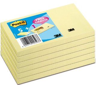 Post it Notes Promotion   6er Pack (1 Block gratis), Farbe: gelb, 127 x 76 mm, 100 Blatt/Block: Bürobedarf & Schreibwaren