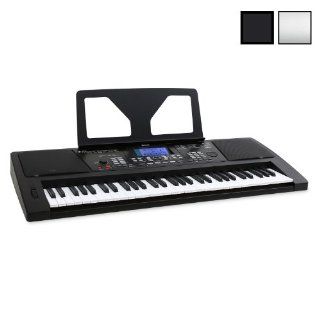 Schubert MIDI USB Keyboard 61 Tasten mit Pitchwheel + Notenhalter (128 Instrumente / Voices, 128 Begleitrhythmen, 4 Speicherbnke, Lernfunktion) schwarz: Musikinstrumente