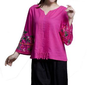 100% Handgemachte Leinen Baumwolle Bluse Oberhemden   Orientalische Chinesische Stickerei Kunst # 128  FREIE FRACHT: Spielzeug