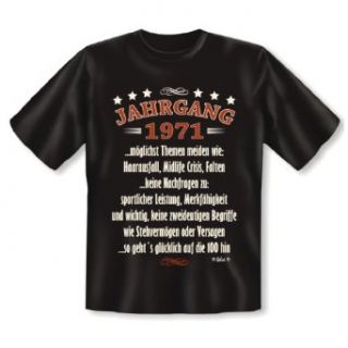 Jahrgang 1971  so gehts glcklich auf die 100 hin! zum 43 Geburtstag 43 Jahre   Geburtsjahr 1971 T Shirt mit URKUNDE : ): Bekleidung
