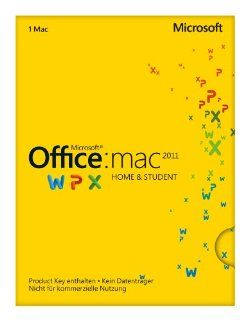 Microsoft Office Mac Home and Student 2011   1MAC (Product Key Card ohne Datentrger): Software