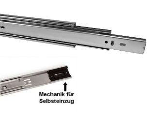 1 Stck Vollauszug 600 mm mit Selbsteinzug 45 Kg Tragkraft Schubladenschiene Teleskopschiene: Baumarkt
