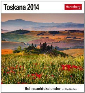 Toskana 2014: Sehnsuchts Kalender. 53 heraustrennbare Farbpostkarten: Harenberg: Bücher
