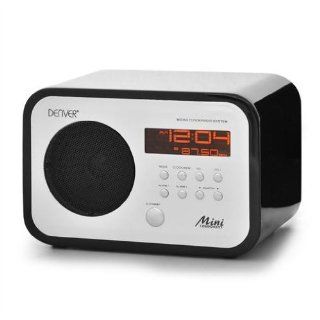 DENVER TR 52BLACK FM Radio Holzgehaeuse invertiertes Display AUX Line In fuer Mp3 Player eingebaute Antenne Uhr mit Alarmfunktion: Heimkino, TV & Video