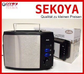 Edelstahl Toaster Doppelschlitz 2 Scheiben Toaster mit Brtchenaufsatz 1000 Watt: Küche & Haushalt