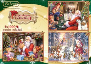 Jumbo 11034   Falcon   Christmas Collection Puzzle, 3 x 1000 Teile: Spielzeug