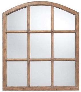 Union Wood Arched Natural Oak Wall Mirror   33W x 37H in.   Mirrors
