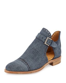 The Office of Angela Scott Mr. Ed Suede Cutout Bootie, Denim