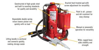 Strongway Air/Hydraulic Bottle Jack — 12-Ton Capacity, 10 7/16in.–20 1/16in. Lift Range  Bottle Jacks