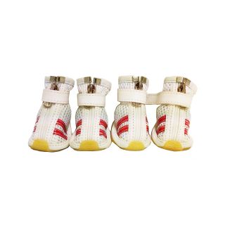 Pet Life White and Red Spring Mesh Shoes   Set of 4   Clothes