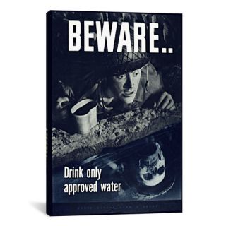 Beware: Drink Only Approved Water (WWII) Vintage Advertisement on