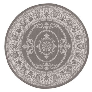 Recife Checkered Field Grey/ White Rug (86 Round)