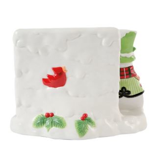 Fitz and Floyd Holly Hat Snowman Tablet Holder and Chalkboard