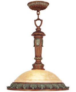 Livex Salerno 8251 17 Inverted Pendant   Crackled Bronze with Vintage Stone Accents   19 diam. in.