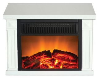 Warm House Zurich Tabletop Retro Electric Fireplace   White   Fireplaces