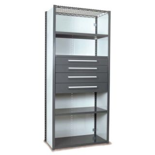 Grip 84 Shelving with Drawers Unit   4Drw/5Shelf Closed Starter, 4