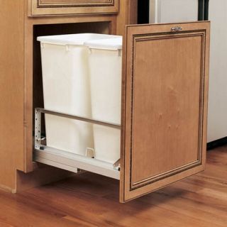 Rev A Shelf Double Soft Close Pull Out 50 qt. Trash Can   Kitchen Trash Cans