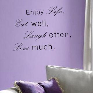Enjoy Life Eat Well Laugh Often Love Much Wall Decal by Pop Decors
