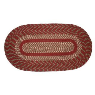 ITM Cambridge Barn Red/Olive Area Rug