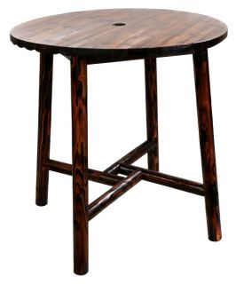 Leigh Country Char log Patio Round Bar Table   Patio Dining Tables