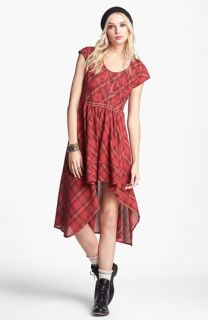 Free People Rad for Plaid Cutout High/Low Dress