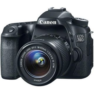 Canon Black EOS 70D 20.2 MP Digital SLR Camera Kit, Includes 18 55mm Lens