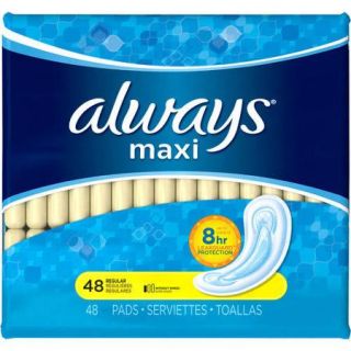 Always Maxi Regular Pads without Wings, 48 count