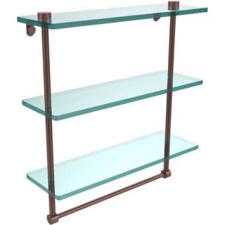 16" Triple Tiered Glass Shelf with Integrated Towel Bar (Build to Order)