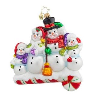 Christopher Radko Glass Snow One Like Family! Snowman Christmas Ornament #1017853