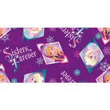Disney Frozen Sisters Forever Badge Toss Fleece Fabric By The Yard