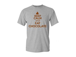 Keep Calm and Eat Chocolate Adult Novelty T Shirt Tee