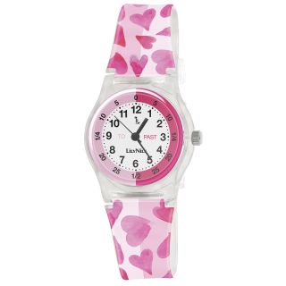 Lily Nily Kids Plastic and Stainless Steel Pink Hearts Watch