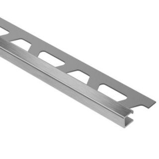 Schluter Quadec Brushed Stainless Steel 1/4 in. x 8 ft. 2 1/2 in. Metal Square Edge Tile Edging Trim Q60EB