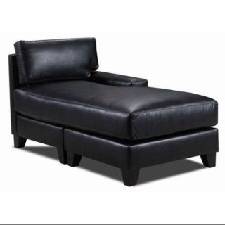 68.5 in. Durable Right Arm Chaise (Black)