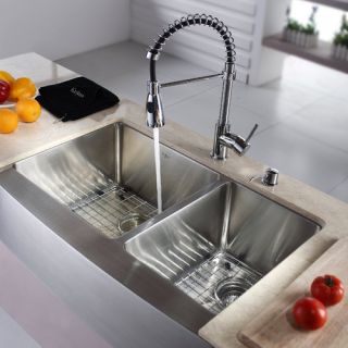 Kraus Kitchen Combo 33 x 25 Single Bowl Stainless Steel Kitchen Sink