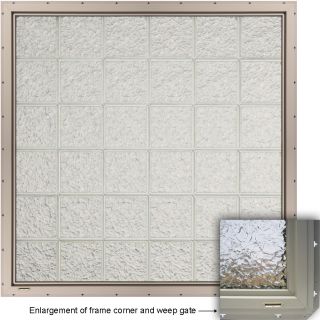 CrystaLok Ice Pattern Vinyl New Construction Glass Block Window (Rough Opening: 25.5 in x 41 in; Actual: 24.25 in x 39.25 in)