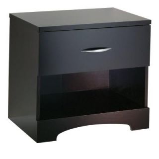 South Shore Furniture Lux 1 Drawer Nightstand in Chocolate 3159062
