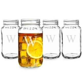 Personalized 16 ounce Mason Jars (Set of 4) W
