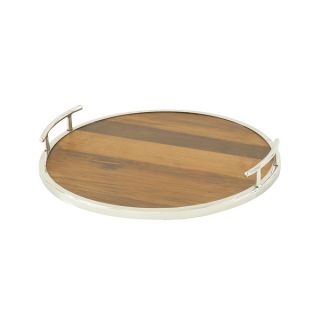 Round Wood Steel Tray   17281066 Great