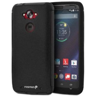 Fosmon HYBO SNAP Hybrid Case Cover for Motorola DROID Turbo (Not for Ballistic Nylon)   Black (TPU) / Black (PC)