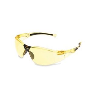 Sperian A800 Series Wrap Around Safety Glasses with Amber Tint Hardcoat Lens and Amber Frame A802