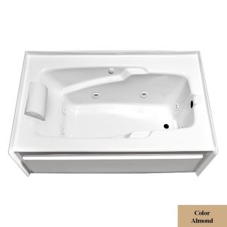 Laurel Mountain Mercer Vi Deluxe Right Hand 1 Person Almond Acrylic Rectangular Whirlpool Tub (Common: 36 in x 72 in; Actual: 21.5 in x 36 in x 72 in)