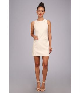 romeo juliet couture sleeveless pu dress beige